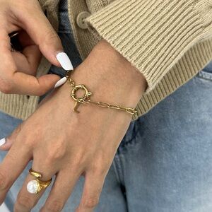 Gold Toggle Link Bracelet - Women Jewelry